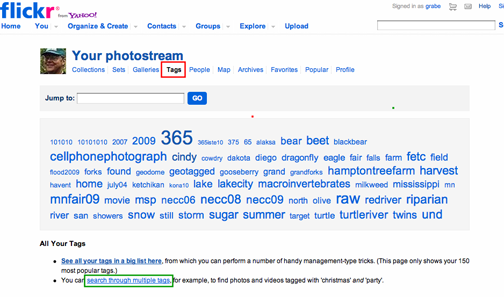 flickr tag cloud